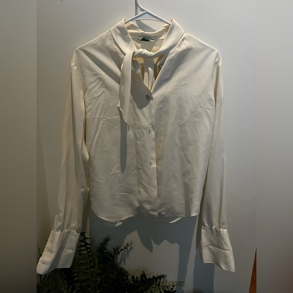 Thrifted bell sleeved button down